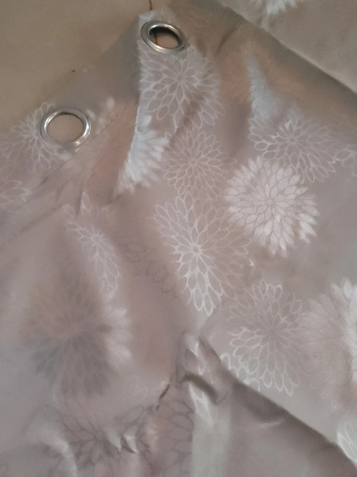 Set of 2 large grey floral curtains – photo 3